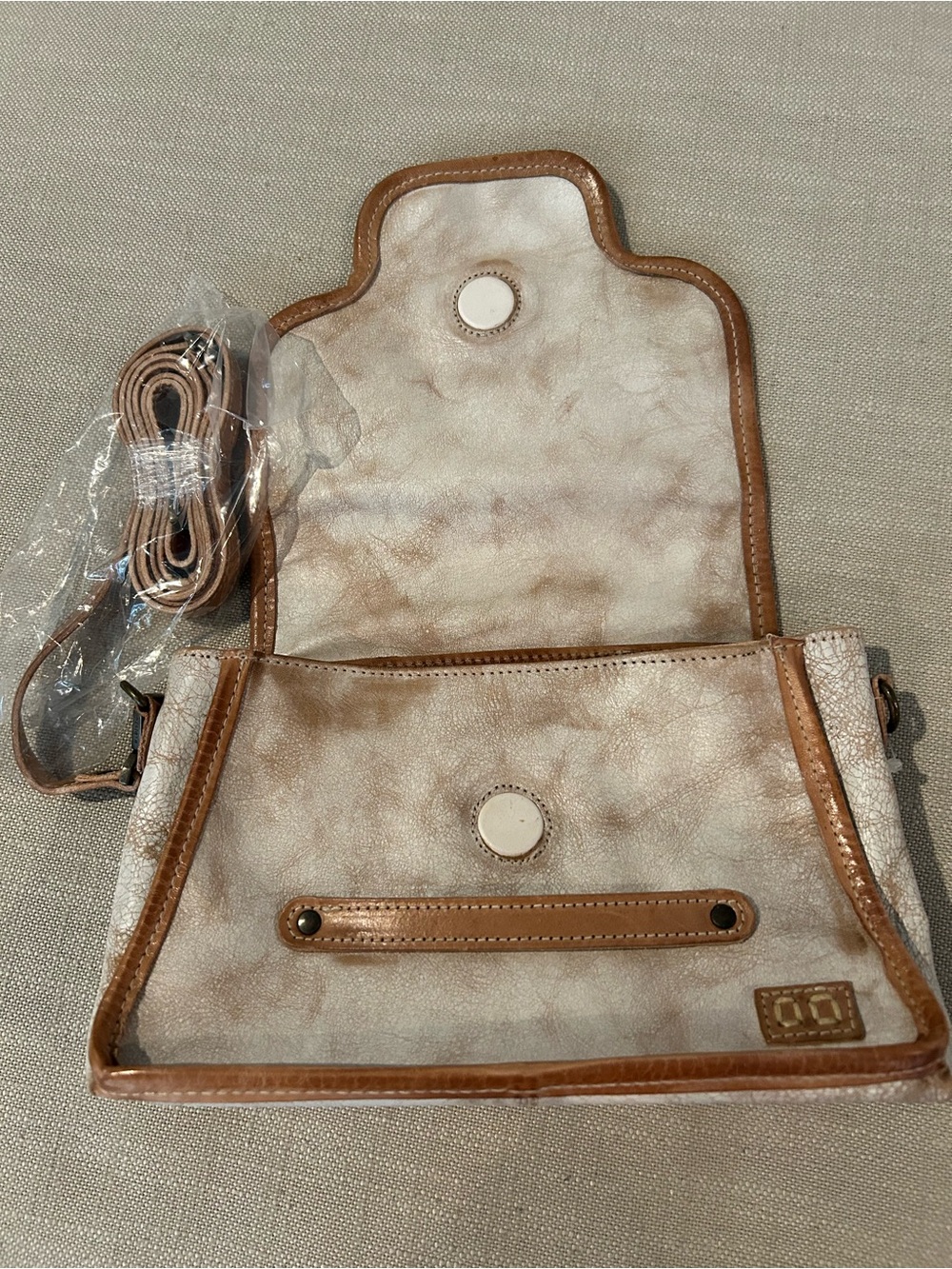 Bed Stu Ceremonious Nectar Lux and Tan Shoulder Bag with strap - Picture 2 of 5